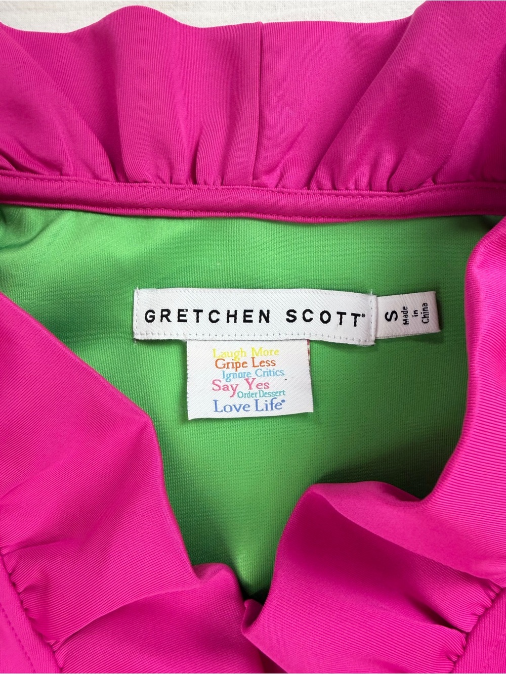 Gretchen Scott Hot Pink Ruffle Sleeveless Midi Shift Dress Size Small - Picture 4 of 10